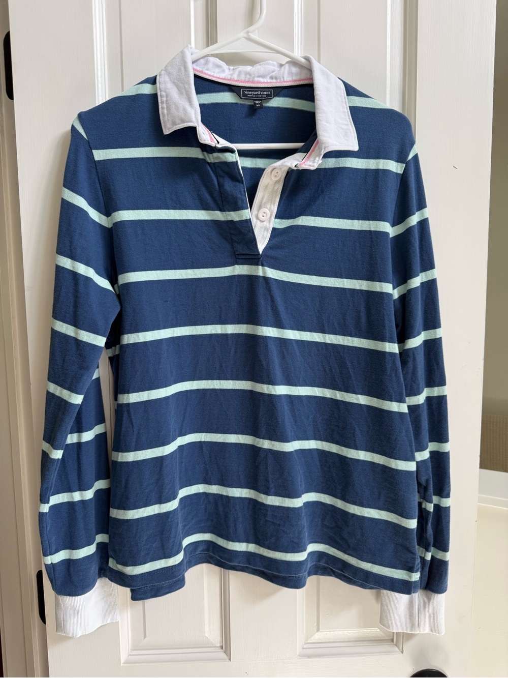 Vineyard Vines Womens Navy & Light Blue Striped Rugby Shirt